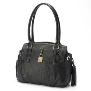 Dana Buchman Ritz Leather Shopper Handbag, Black